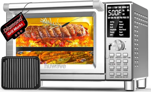 Vista 12 de Nuwave Bravo Pro Smart Tostador Horno Encimera, Combo de Freidora de Aire