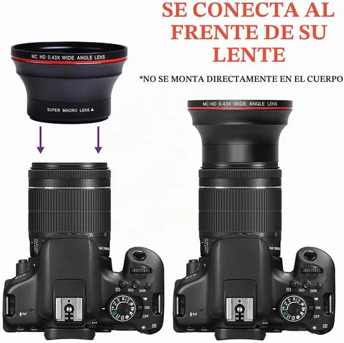 Vista 2 de Tectra 52MM 0.43x Lente Profesional de Gran Angular HD (Porción Macro) para Cámaras Nikon DSLR D3300 D3200 D3100 D5500 D5300 D5200 D5100 D7100 D7000