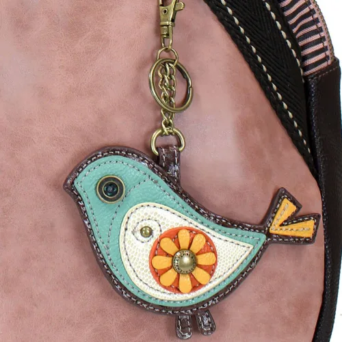 Vista 2 de Chala Bolso de mano de hombro rosa con llavero y monedero