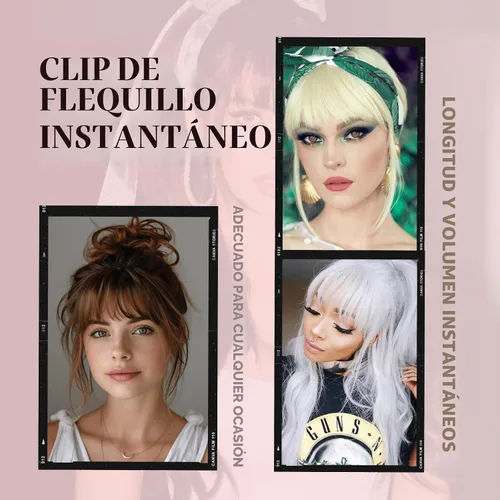 Vista 4 de VAVANGA Flequillo francés con clip - Flequillo natural largo y ondulado en negro jet con templos - Pinza de cabello ordenada para mujer (#1)