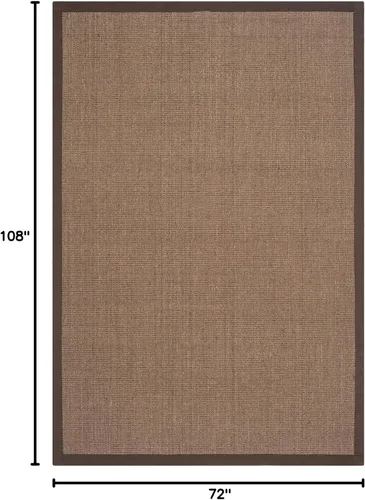 Vista 86 de Alfombra de sisal Safavieh, de color maíz y negro, tejida a mano, de la colección de fibras naturales; 5 x 8 pulgadas, NF441A, Tela, Gris / Gris