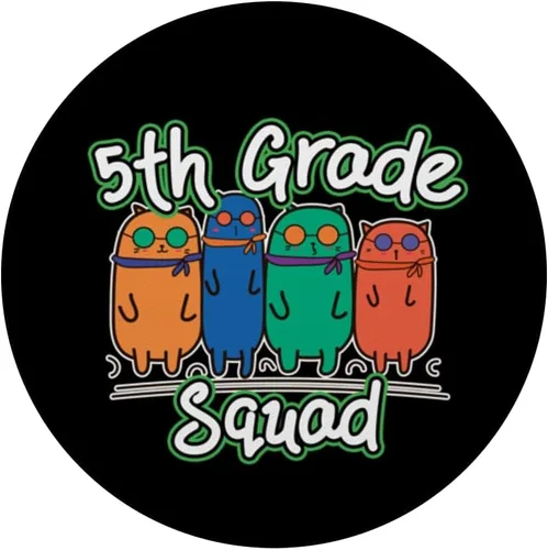 Vista 3 de 5th Grade Squad Cute Cats Back to School Fifth Grade PopSockets Adhesive PopGrip