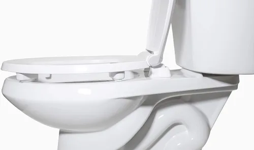 Vista 4 de Centoco Asiento de inodoro elevado de 2 pulgadas para personas mayores, alargado, parte delantera cerrada con cubierta, plástico, fabricado en EE.