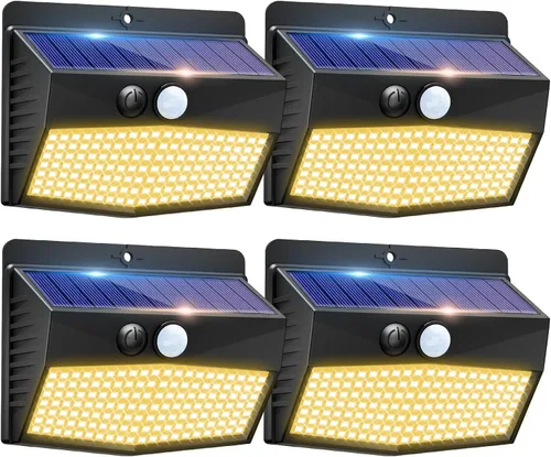 Vista 19 de Peasur 1 paquete de luces solares con sensor de movimiento para exteriores