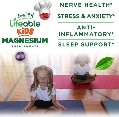Vista 3 de Lifeable Gomitas de magnesio para niños 900 mg de citrato de magnesio Suplemento de magnesio para niños de gran sabor Apoyo muscular sin