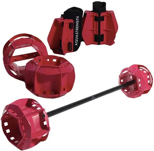 Vista 9 de Aquastrength Ultimate Bundle - Equipo funcional para ejercicios de piscina Pesas de agua Barbell, campanas y aletas Enlace a Ejercicios