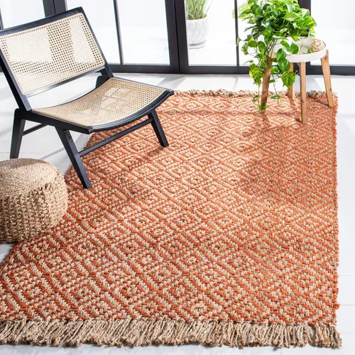 Vista 10 de SAFAVIEH Natural Fiber Collection - Alfombra decorativa, 2.3 x 4 pies, azul tropical y natural, yute bohemio con borlas de diamante, hecho a mano