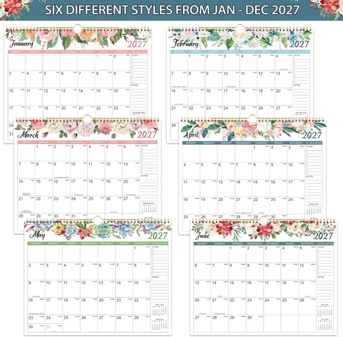 Vista 5 de Calendario 2026 – Calendario de pared 2026, enero 2026 – diciembre 2026, calendario de pared de 12 meses, 14.6 x 11.5 pulgadas, encuadernación