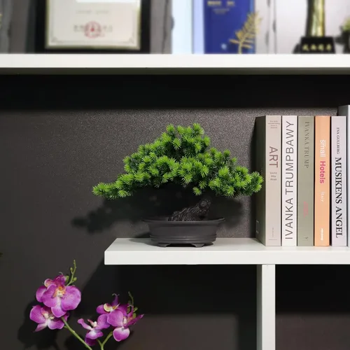 Vista 11 de Árbol bonsái de enebro artificial para decorar interiores para casa u oficina