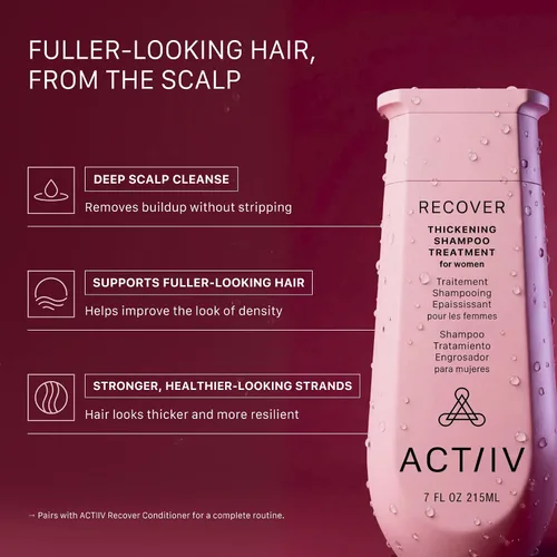 Vista 2 de ACTIIV Recover Tratamiento de Champú Densificante para Mujeres Apoya la apariencia de un cabello más abundante y saludable, apoya la salud