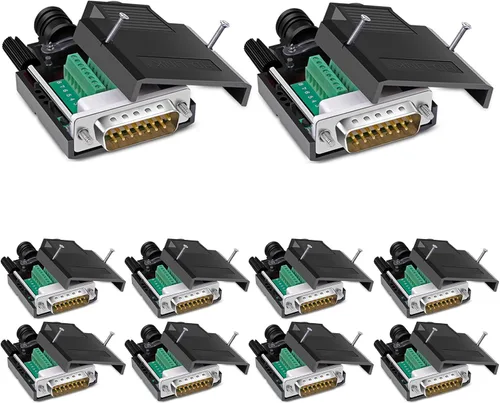Vista 10 de Adaptador macho de terminal DB15 sin soldadura RS232 a 15 pines