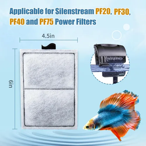 Vista 7 de Paquete de 8 cartuchos de filtro PF-L compatibles con filtros de potencia Top Fin Silenstream PF20, PF30, PF40 y PF75, cartucho de carbono