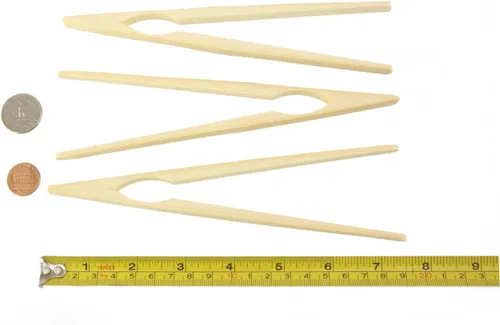 Vista 2 de BambooMN Pinzas reutilizables de bambú natural de 7.5 pulgadas, pinzas para tostadas, 100