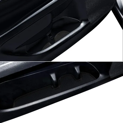 Vista 3 de Auovo Alfombrillas antipolvo para puerta Toyota Highlander Accesorios 2019 2018 2017 2016 2015 2014 Inserto para portavasos con revestimiento