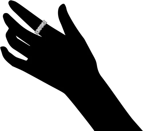 Vista 5 de Tienda Collection Platinum or Gold Plated Sterling Silver Princess-Cut 5-Stone Ring made with Infinite Elements Zirconia