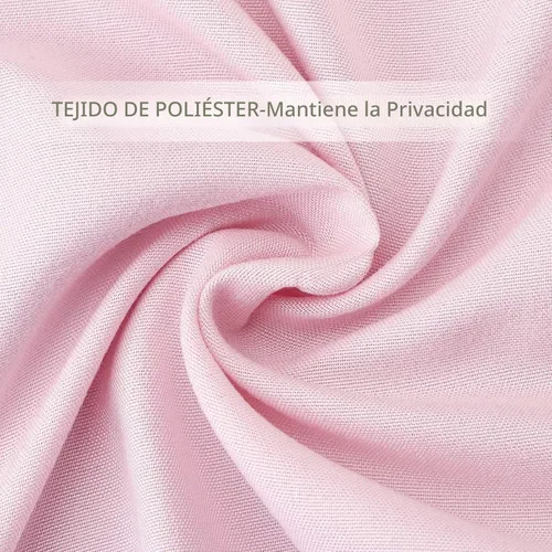 Vista 8 de Volens - Cortina de baño de tela con volantes, estilo rústico de granja, color rosa, para baño, 72" x 72