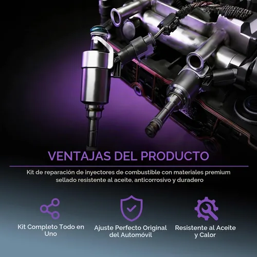 Vista 5 de Sprwinautummer Kit de junta tórica de 4 cilindros para inyector de combustible 06D998907A repuesto para Audi A1 A3 S3 A4 A6 C6 TT TTS VW EOS Golf
