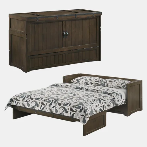 Vista 13 de NIGHT & DAY Cubo premontado gabinete Murphy cama, Beadboard Cherry