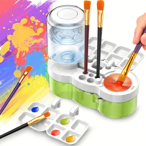 Vista 9 de BoAn Herramienta limpiadora de pinceles de pintura mejorada 2025 – Lavadora de pinceles todo en uno, taza de enjuague, soporte y paleta