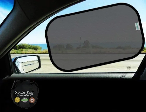Vista 16 de kinder Fluff Sombras para Ventanas de Coche (4Pack) - La Única Sombra Solar Certificada para Ventanas de Coche para Bebés, Comprobada para Bloquear