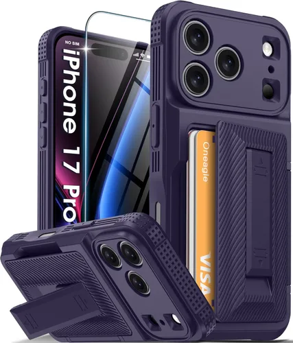 Vista 17 de Oneagle Funda tipo cartera para iPhone 16 Pro Max con tarjetero y soporte