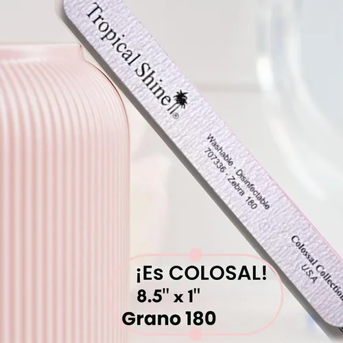 Vista 5 de Tropical Shine Jumbo Zebra 180 Colossal Collection – 6 limas de uñas para cuidado profesional de uñas y modelado – Juego de limas de uñas de grano