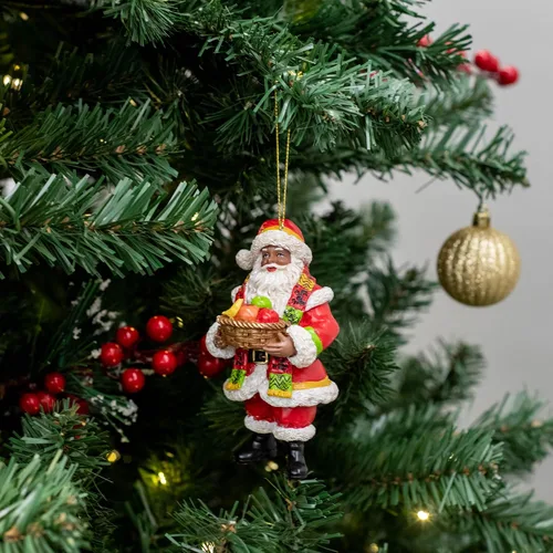 Vista 6 de Adorno de Papá Noel Kwanzaa afroamericano