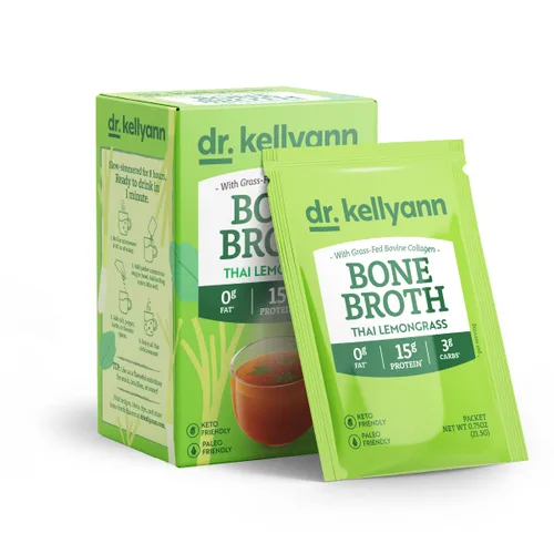Vista 5 de Dr. Kellyann - Paquetes de polvo de colágeno de caldo de hueso clásico de ternera (7 porciones) – 16g de proteína, colágeno hidrolizado de carne