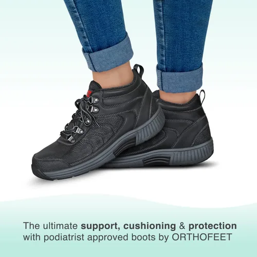 Vista 2 de Botas ortopédicas innovadoras para mujer, ideales para fascitis plantar, alivio del dolor de pies y talones. Pantuflas de soporte de arco, refuerzo
