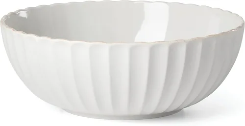 Vista 24 de Lenox Juego de vajilla de gres, vajilla francesa de 12 piezas para 4, color blanco perle festoneado, servicio para 4, apto para lavavajillas, juego