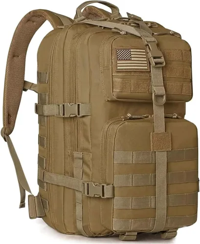 Vista 9 de REEBOW GEAR - Mochila táctica militar para hombres, mochila grande del ejército, paquete de asalto de 3 días, mochila Molle, Negro, Grande - 40 l