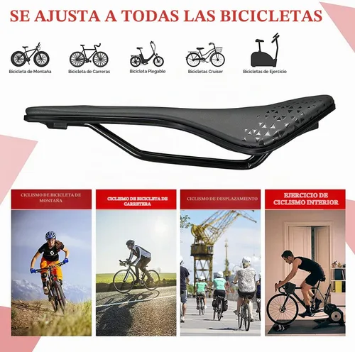 Vista 6 de KOOTU Sillín de bicicleta de carretera, cómodo asiento de bicicleta impermeable para hombres y mujeres, asiento de bicicleta transpirable que