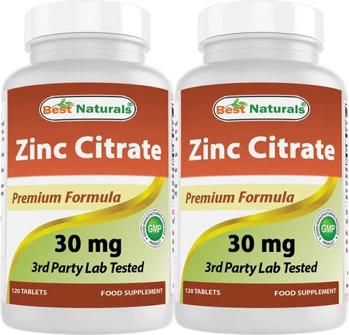 Vista 8 de Best Naturals Suplementos de zinc de 30 mg (como citrato de zinc), vitaminas de zinc para adultos, apoyo inmunológico, 120 tabletas