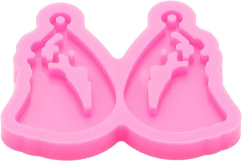 Vista 3 de Molde brillante y brillante para niña en vestido de novia, molde de resina de silicona para llavero, molde para bricolaje, joyería de moda, moldes