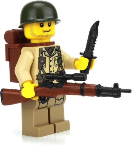 Vista 3 de Battle Brick Minifigura personalizada del soldado del ejército de los Estados Unidos de la Segunda Guerra Mundial de la Segunda Guerra Mundial 1.6