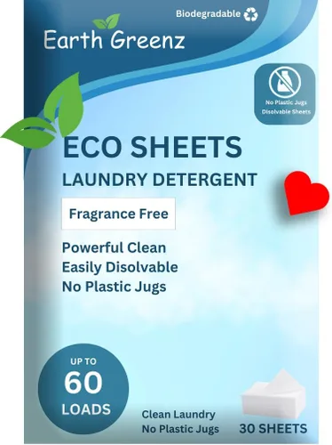 Vista 8 de Sábanas de detergente para ropa, lino fresco, sin jarra de plástico (60 cargas), 30 hojas