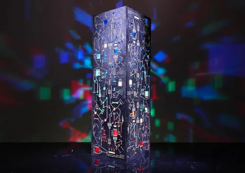 Vista 6 de Lámpara de noche estilo cibernético - Lámpara LED de mesa estilo punk de ciencia ficción hecha a mano - Decoración