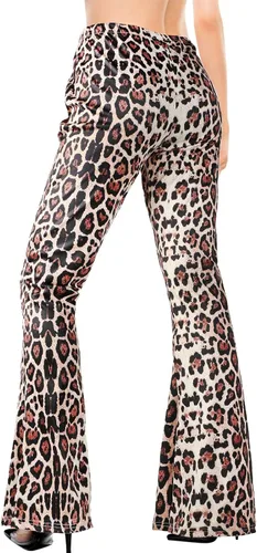 Vista 3 de SATINIOR Conjunto de disfraz hippie de los años 60 y 70 para mujer, diseño de discoteca retro, acampanados, pantalones acampanados para Halloween