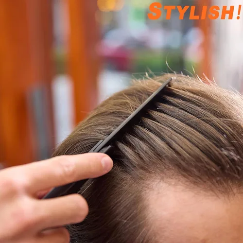 Vista 6 de Bolsillo portátil de viaje plegable 2 en 1 peine de plástico para peinar el cabello negro Dense Tooth Wide Tooth Braiding Sparse Hair Texture