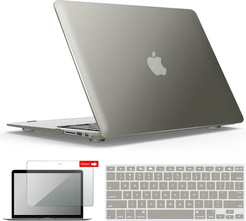 Vista 24 de iBenzer Carcasa rígida de plástico con superficie suave 3 en 1 y cubierta para teclado y protector de visualización para MacBook Air, Negro