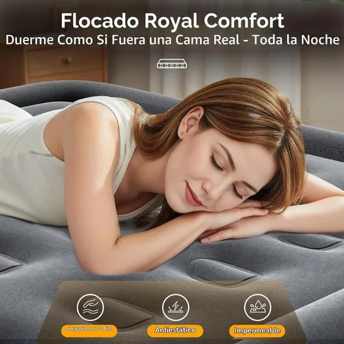 Vista 3 de VOSSER Colchón de Aire Full con Bomba Integrada, Colchón Inflable Elevado de 18'', Colchón Auto Inflable en 3 Minutos, Cama de Aire Portátil