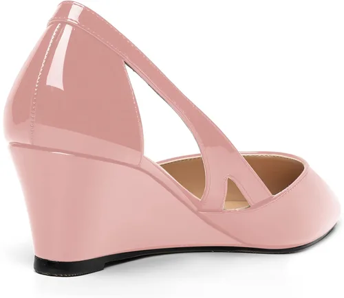 Vista 5 de MOVINSTEPS Zapatos de tacón bajo para mujer, con puntera puntiaguda, corte de cuña, de 2 pulgadas