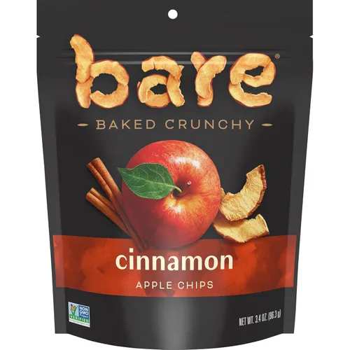 Vista 8 de Bare Chips de plátano crujientes al horno, simplemente plátano, sin gluten, bolsa de 2.7 onzas