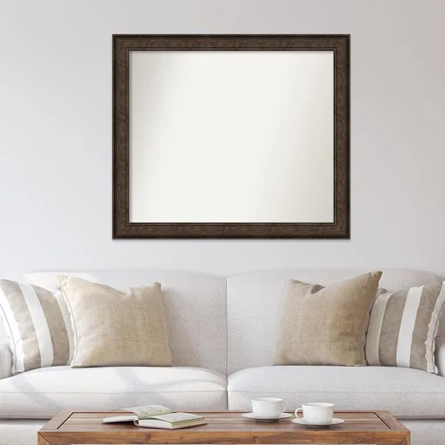 Vista 618 de Amanti Art Espejo de pared personalizado no biselado (25 x 25 pulgadas), marco de bronce acentuado, varios tamaños personalizados, espejo de baño