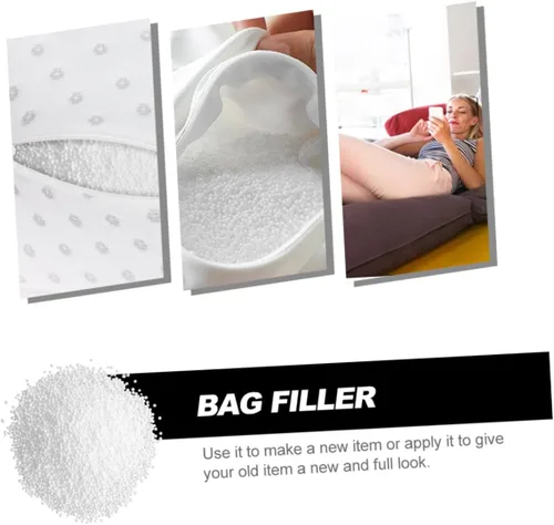 Vista 3 de Holibanna Cuentas de repuesto para puf, 1 paquete de 8.8 onzas de relleno de poliestireno para animales de peluche, almohadas y cojines para sofá