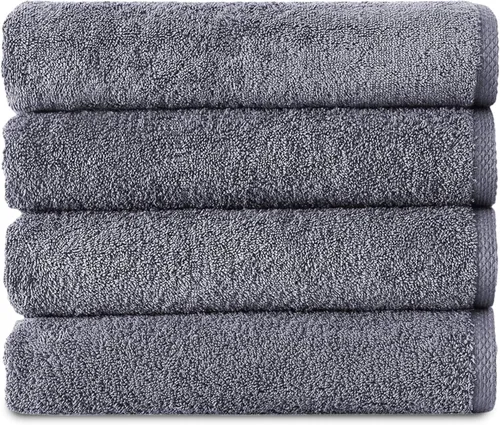 Vista 15 de Toallas turcas clásicas prémium juego de toallas suaves – Incluye toallas de baño de gran tamaño, toallas de baño, toallas de mano, toallas de baño