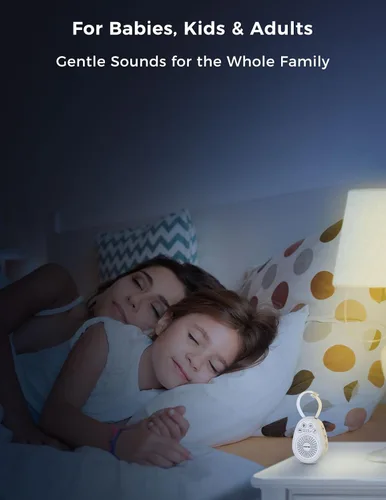 Vista 9 de FOXFINE Máquina de sonido portátil, máquina de ruido blanco de viaje con 30 sonidos relajantes, temporizador y memoria para dormir, bebé, adultos