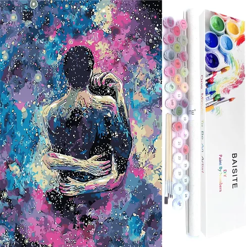 Vista 40 de BAISITE 0304 - Kit de pintura por números para adultos principiantes; paquete de 2 lienzos de 8 pulgadas de ancho x 12 pulgadas de largo; caja