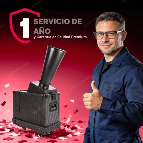 Vista 7 de Máquina de cañón de confeti de CO2 Control DMX con estuche de vuelo, cañón de confeti de boda para discoteca discoteca fiesta de escenario (Mini)