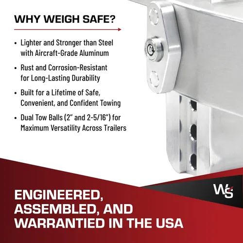 Vista 6 de Weigh Safe Soporte de bola de enganche de remolque ajustable, enganche de caída ajustable de 4 pulgadas para receptor de 2 pulgadas con 4 piezas